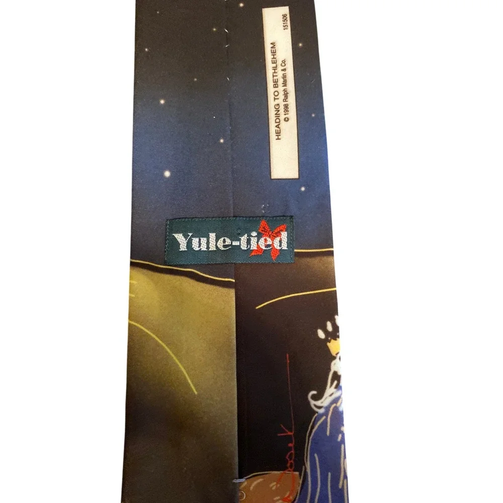 Vintage 1998 Ralph Marlin Yule-tied Heading to Bethlehem Christmas‎ Tie Camels